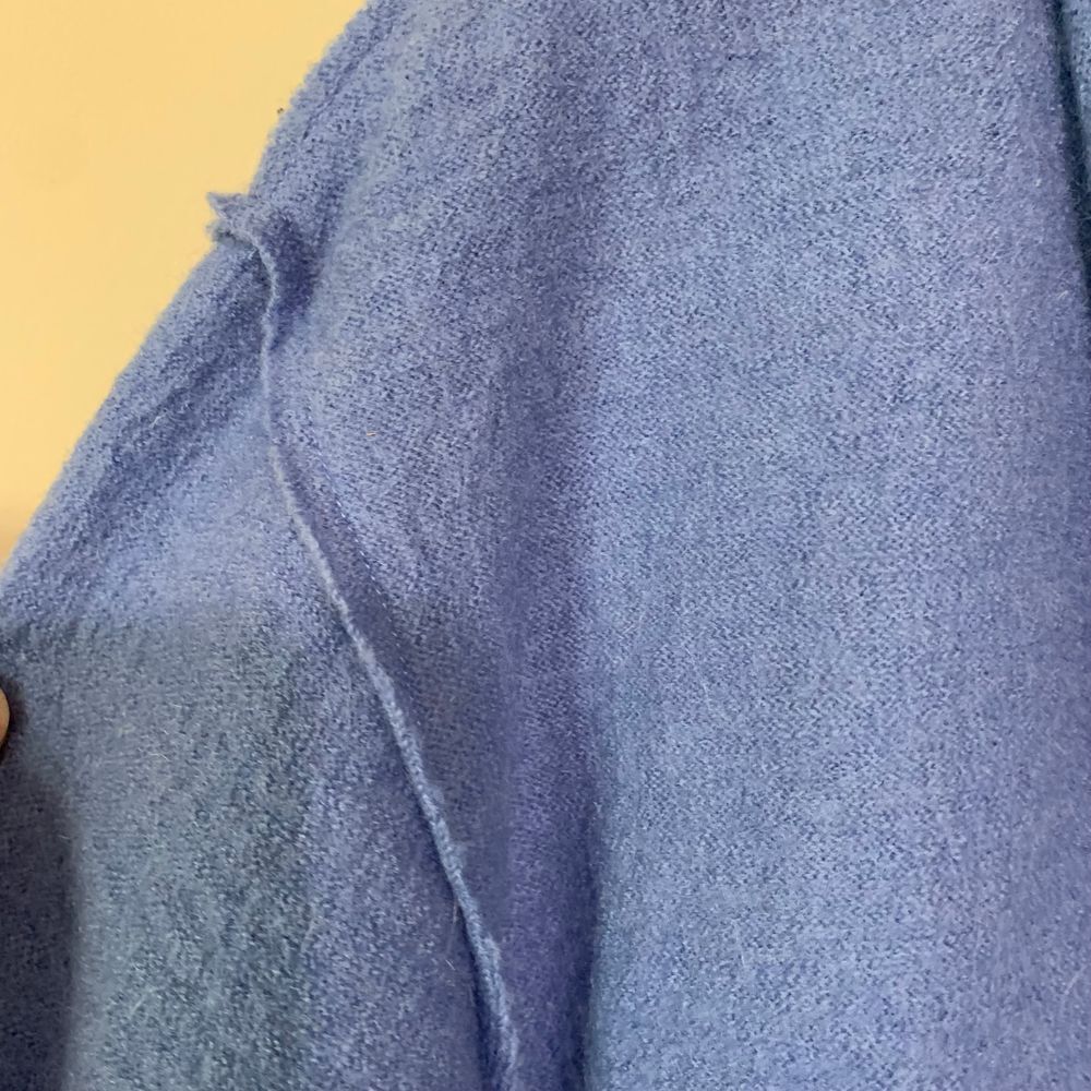 Chico's 100% Wool Cornflower Blue Shrug/Cardigan READ Size 1 - Picture 5 of 12